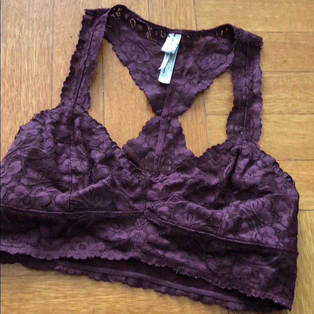 Burgundy lace Free People bralette